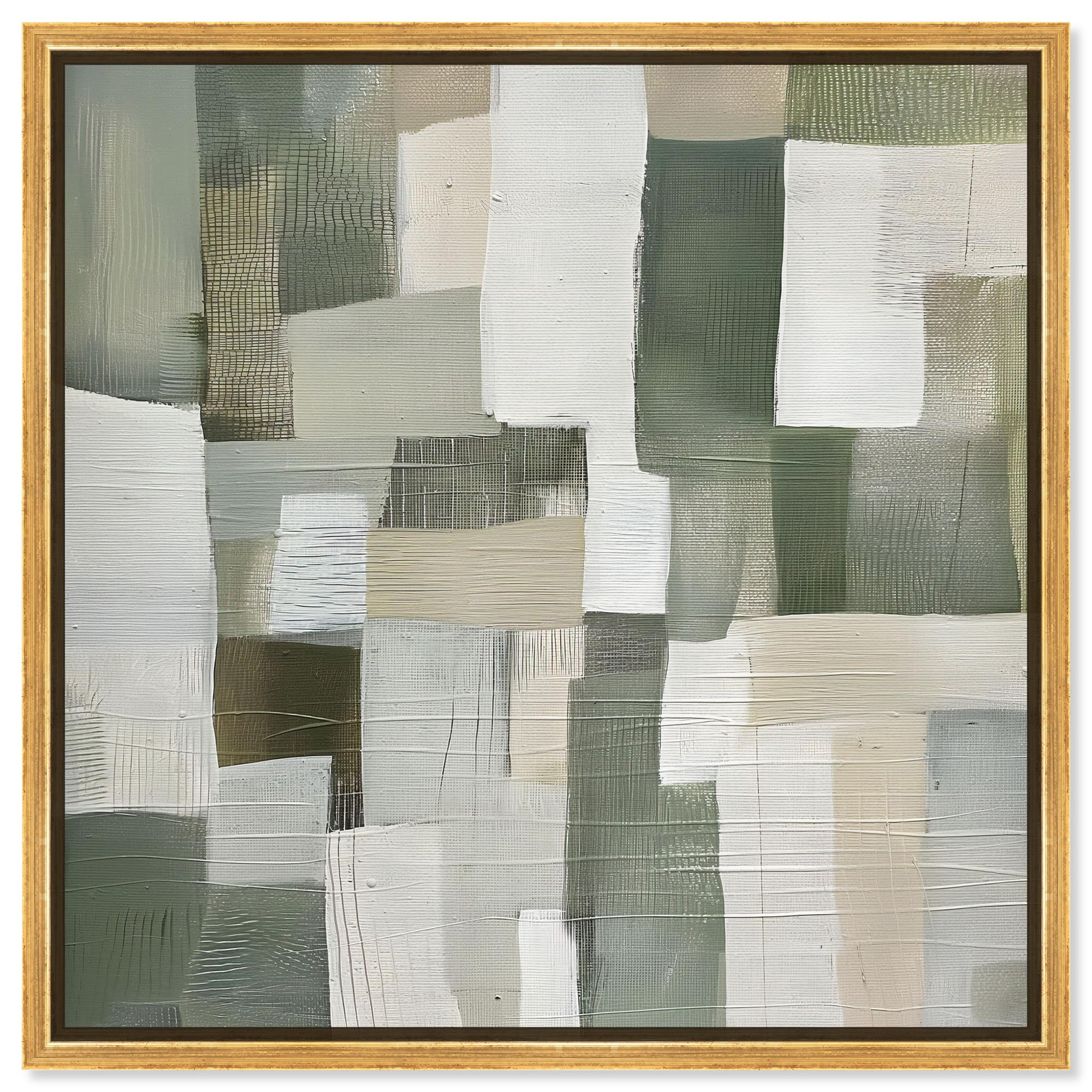 Pale Jade Green I Canvas Modern Wall Decor by Art Remedy, Gold Frame ...