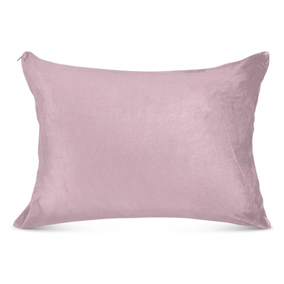 Pale Mauve Plush Pillow Cases Standard Size Ultra Soft Warm Pillowcases with Zipper 20"x26"