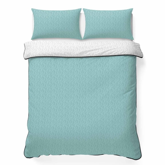 Pale Mint 3 Piece Quilt Bedding Set with 2 Pillow Shams, Minty Green Color Solid Background Rustic Farmhouse Lightweight Bedspread Coverlet, Soft Breathable All Season Quilt, 79 x 90 Inch