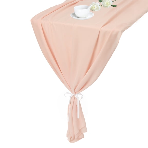 Pale Pink Chiffon Table Runner 27.5" x 118" Light and Elegant Table Runner Romantic Sheer Table Runner