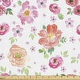 thumbnail image 1 of Ambesonne Pale Pink Fabric by the Yard Upholstery, Watercolor Meadow, 1 Yard, Multicolor, 1 of 4
