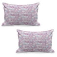 thumbnail image 1 of Pale Pink Quilted Pillowcover Set of 2, Abstract Bubble Spheres with Color Details Modern and Vibrant, Standard Queen Size Pillow Cover for Bedroom, 30" x 20", Blue Violet Pale Pink, by Ambesonne, 1 of 1