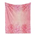 thumbnail image 1 of Pale Pink Soft Flannel Fleece Blanket, Plum Blossom Botany Beauty Natural Art Spring Flowers Seasonal Background Print, Cozy Plush for Indoor and Outdoor Use, 50" x 70", Coral Ruby, by Ambesonne, 1 of 6