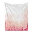 thumbnail image 1 of Pale Pink Soft Flannel Fleece Throw Blanket, Gradient Toned Geometric Digital Abstract Hexagon Modern Display, Cozy Plush for Indoor and Outdoor Use, 60" x 80", Coral Peach, by Ambesonne, 1 of 5