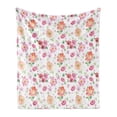thumbnail image 1 of Pale Pink Soft Flannel Fleece Throw Blanket, Watercolor Style Rural Meadow Floral Pattern Inspired by Fresh Spring Nature, Cozy Plush for Indoor and Outdoor Use, 60" x 80", Multicolor, by Ambesonne, 1 of 5