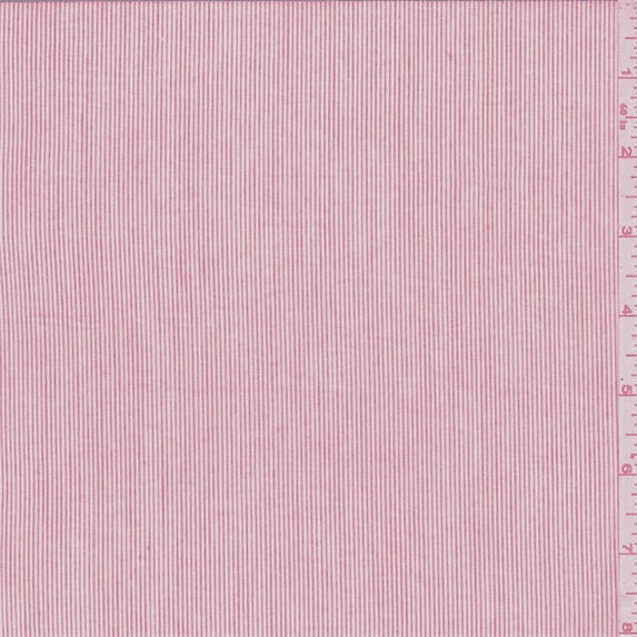 Pale Red Pinstripe Lawn, Fabric Sold By the Yard