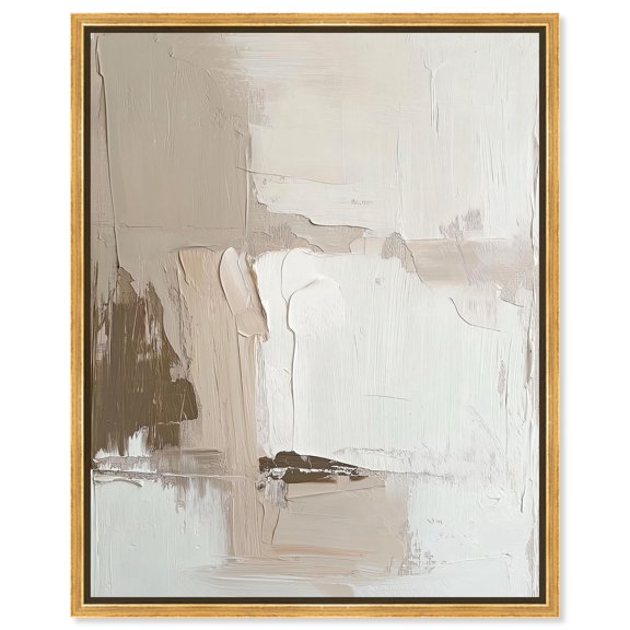 Pale Textured Silence I Canvas Neutral Boho by Art Remedy, Gold Frame, 20 x 24