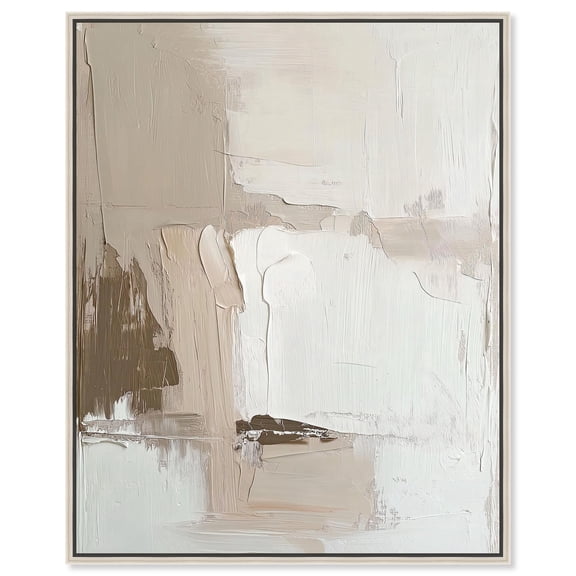 Pale Textured Silence I Canvas Neutral Boho by Art Remedy, Silver Frame, 16 x 20