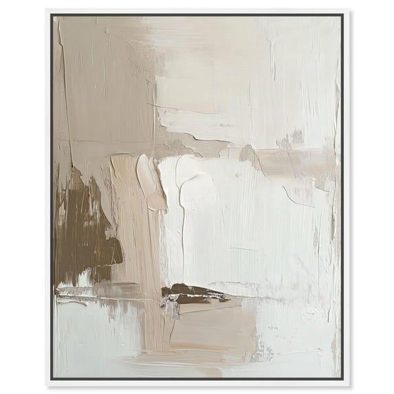 Pale Textured Silence I Canvas Neutral Boho by Art Remedy, White Frame, 24 x 30
