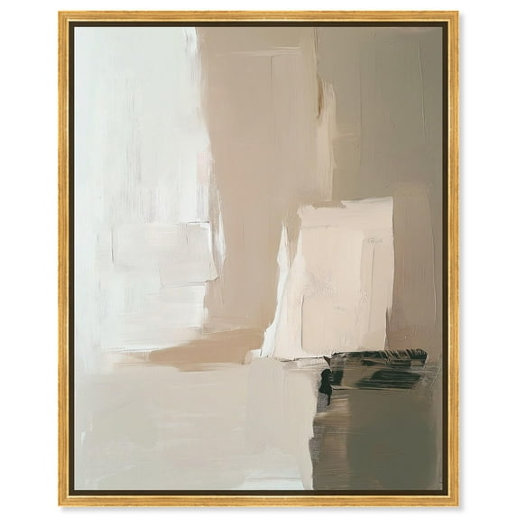 Pale Textured Silence II Canvas Neutral Boho by Art Remedy, Gold Frame, 30 x 36