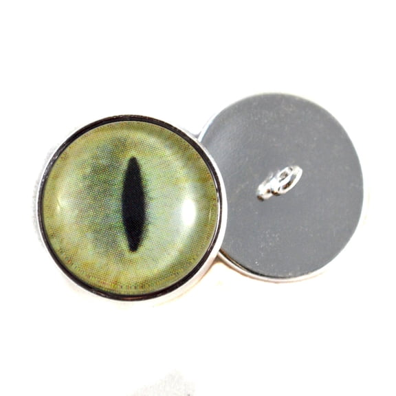 Pale Yellow Cat Sew-On Button Glass Eyes