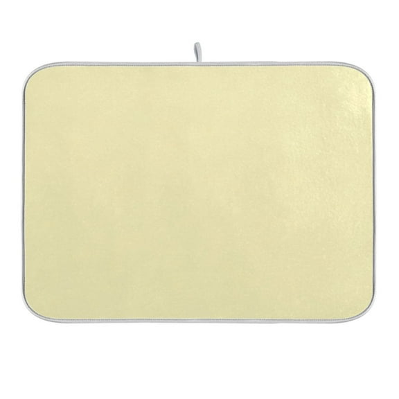 Pale Yellow Dish Drying Mat 16x18 Absorbent Microfiber Draining Rack Pad for Kitchen Counter Sink