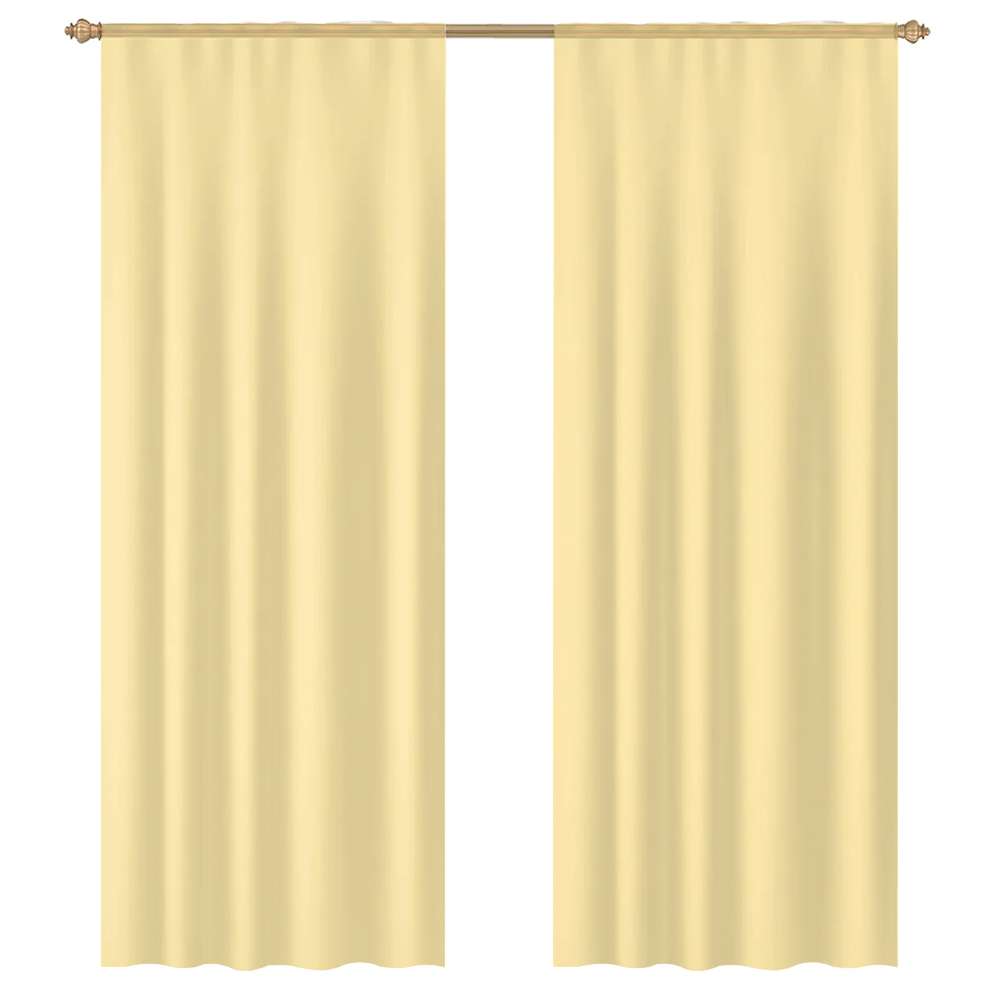 Pale Yellow Solid Background Tulle Curtains For Living Room Chiffon ...