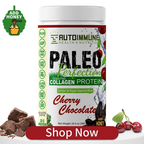 Paleo Perfection Cherry Chocolate Protein Powder (NO STEVIA, AIP Elimination Phase Compliant) JUST ADD HONEY
