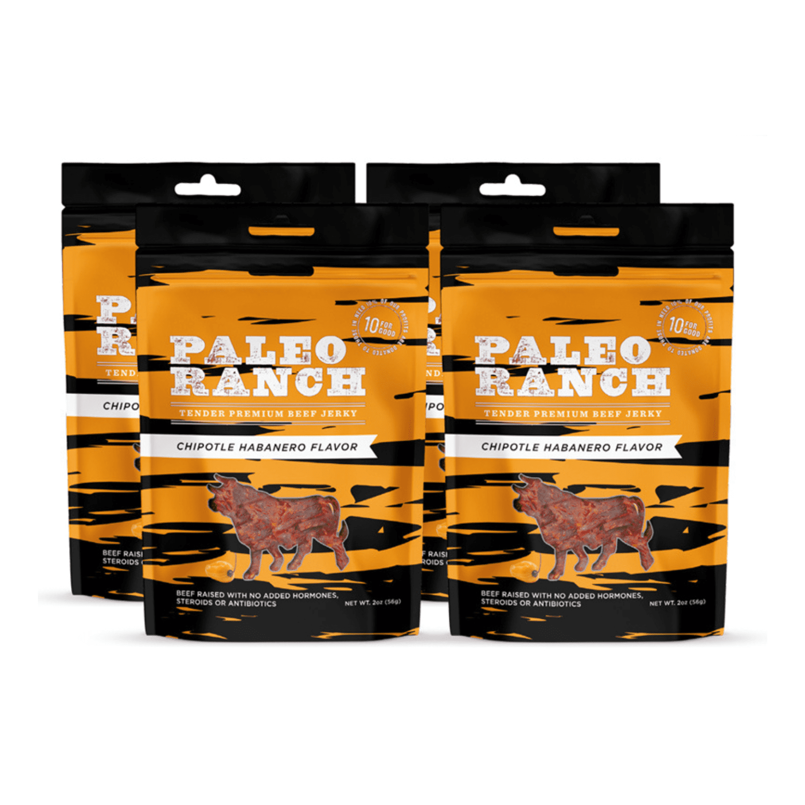 Paleo Ranch Chipotle Habanero Beef Jerky, 2 oz (Pack of 4)