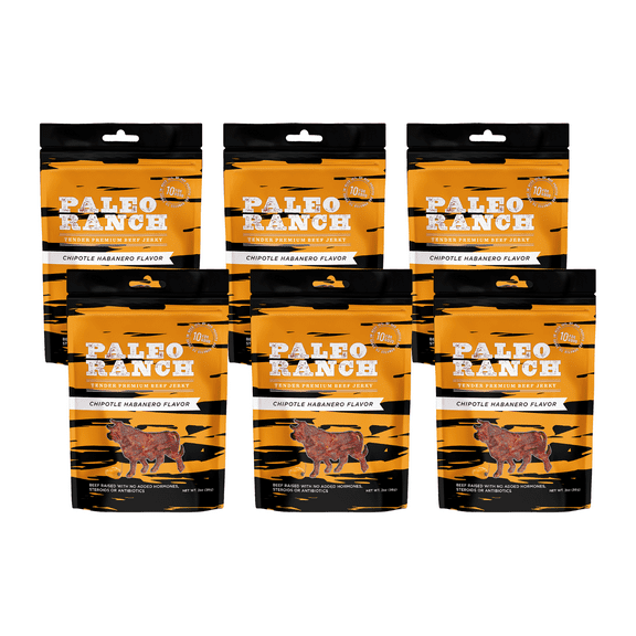 Paleo Ranch Chipotle Habanero Beef Jerky, 2 oz (Pack of 6)