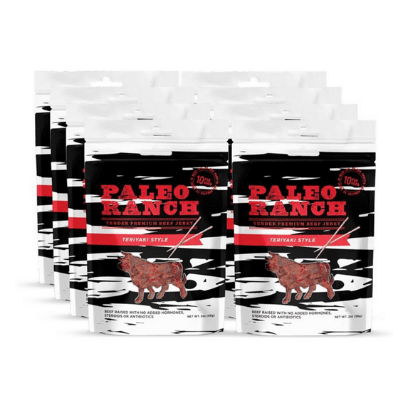 Paleo Ranch Teriyaki Beef Jerky Pouch, 2 oz (Pack of 6)