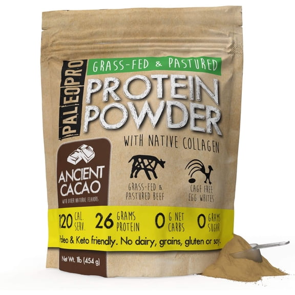 PaleoPro Protein Powder, Ancient Cacao, Gluten Free, Dairy Free, 15 Servings, 1lb/454g