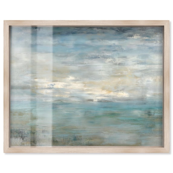 Paleocene Pulse III Shadowbox Print Faded Art by Art Remedy, Blonde Frame, 20 x 16