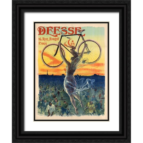 Paleologu (PAL), Jean de 12x14 Black Ornate Wood Framed with Double Matting Museum Art Print Titled - Déesse Cycles