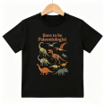 thumbnail image 1 of Paleontologist Dino Boys Graphic Tee, Vintage Dinosaur Skeleton 100% Cotton Kids Short Sleeve T-Shirt, 1 of 5