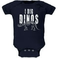thumbnail image 1 of Paleontologist I Dig Dinos Dinosaur Fossil Bones Triceratops Soft Baby One Piece Navy 3-6 M, 1 of 1