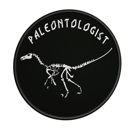 Paleontologist Raptor Embroidered DIY Iron on or Sew-on Decorative Patch Badge Emblem Appliques Dinosaur Bones Jurassic Park Series