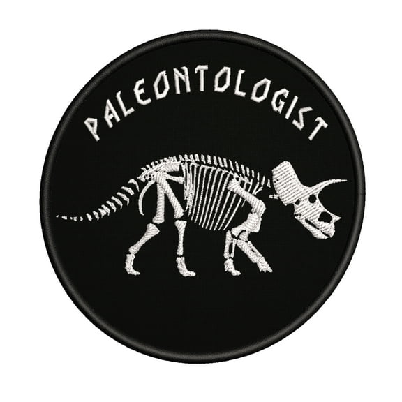Paleontologist Triceratops Embroidered DIY Iron on or Sew-on Decorative Patch Badge Emblem Appliques Dinosaur Bones Jurassic Park Series