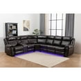thumbnail image 1 of Paleremo Faux Leather Sectional with LED USB Speaker Wireless Charger in Brown, 1 of 12