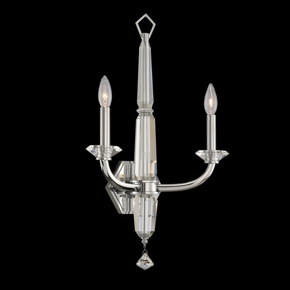 Palermo Brass and Crystal Wall Sconce-Modern Style