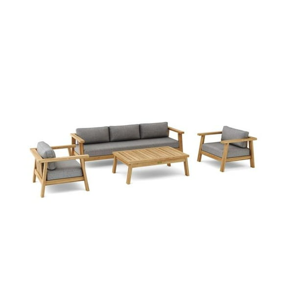 Palermo Deep Seating Set, Natural Smooth Well Sanded - 4 Piece