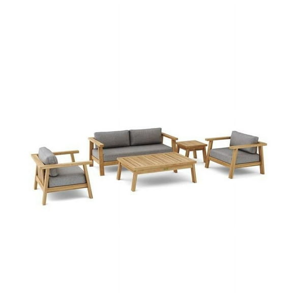 Palermo Deep Seating Set, Natural Smooth Well Sanded - 5 Piece