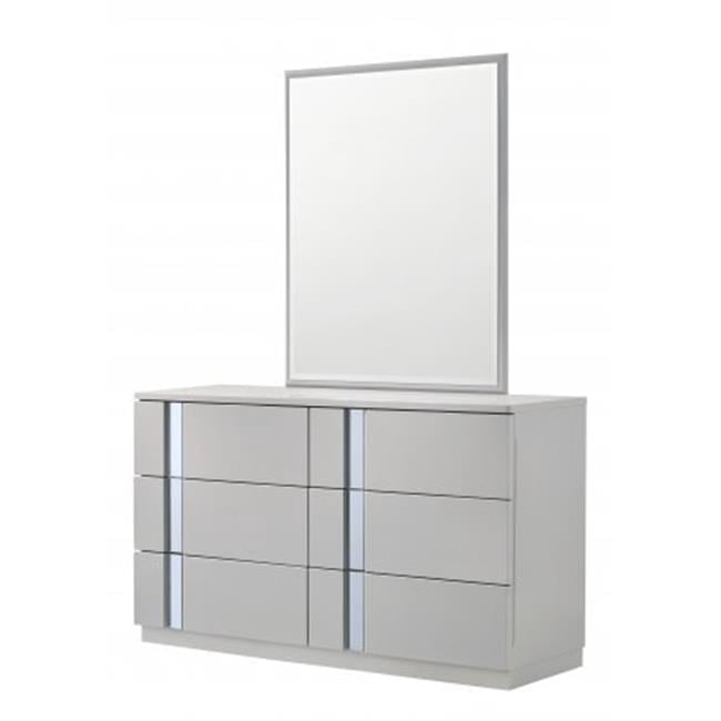 grey dresser with mirror walmart Furniture of America Santi Wood 6-Drawer Dresser with Mirror in Gray