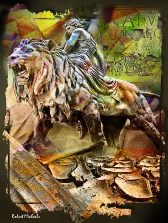 Palermo Lion Canvas Art - Robert Michaels (14 x 18)