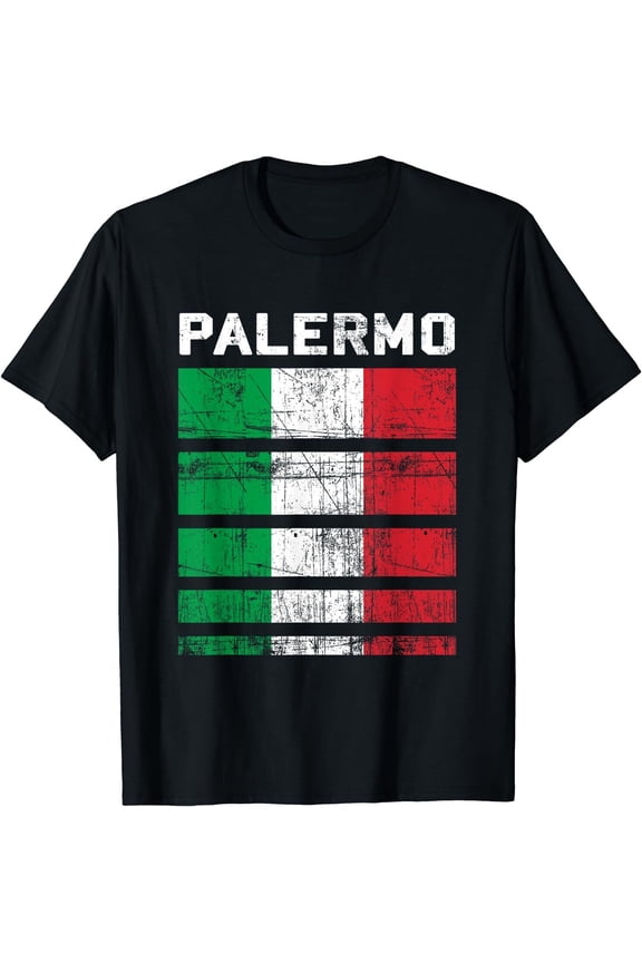 Palermo Sicily Flag Golden Eagle Crest Italian Heritage T-Shirt