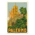 thumbnail image 1 of Palermo Sicily Italy - Duomo (Cathedral) - Vintage Travel Poster by Attilio Ravaglia c.1930s - 8 x 12 inch Vintage Metal Tin Sign, 1 of 4