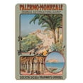 thumbnail image 1 of Palermo to Monreale Sicily Southern Italy - by Funicular Electric Tram - Vintage Railroad Travel Poster c.1900 - 8 x 12 inch Vintage Wood Art Sign, 1 of 4