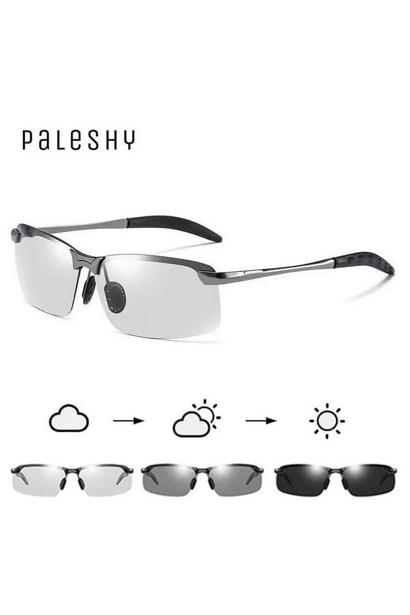 Paleshy HD Polarized Photochromic Sunglasses for Men and Women UV400 Protection Ultralight Eyewear Day Night Safety Glasses Fishing Golf Outdoor