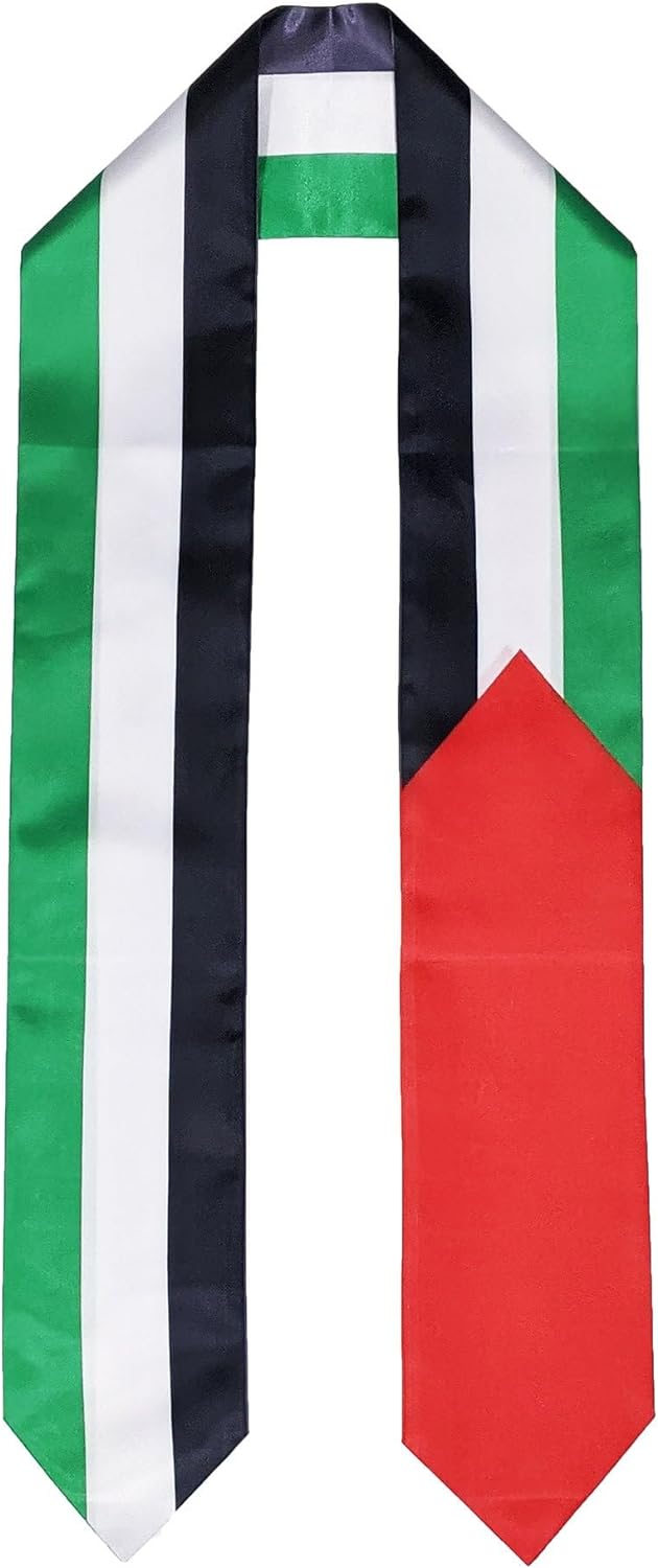 Palestine Flag Graduation Stole, Palestine Flag Graduation Sash