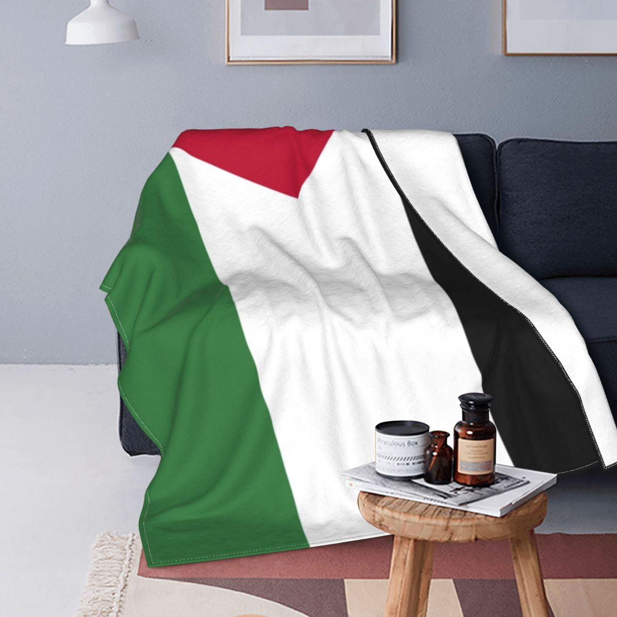 Palestine Palestinian Map With Keffiyeh Blankets Breathable Flannel
