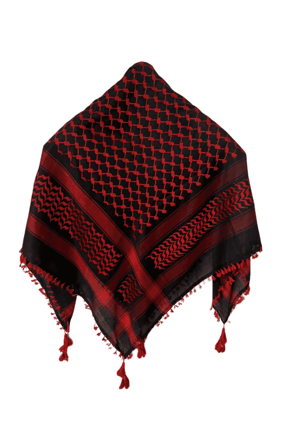 Palestine Red Balck Keffiyeh Shemagh Kufiya Unisex Scarf (48*48)