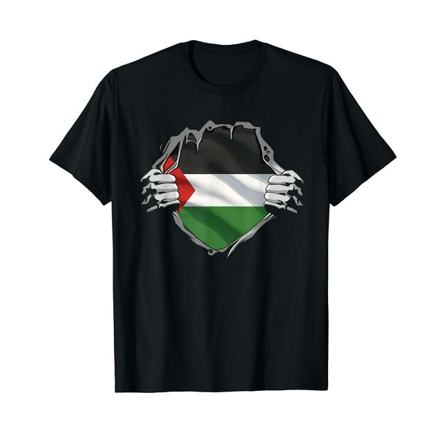 Palestine Shirt Palestinian Flag Arabic Roots Heritage DNA TShirt Black Tee