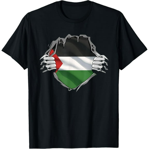 Palestine Shirt Palestinian Flag Arabic Roots Heritage DNA T-ShirtPure cotton short-sleeved shirts for both men and women