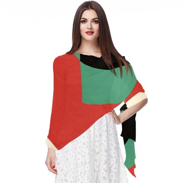 Palestine Flag Knitted Style Scarf – Lightweight Printed, 8x60 Inches