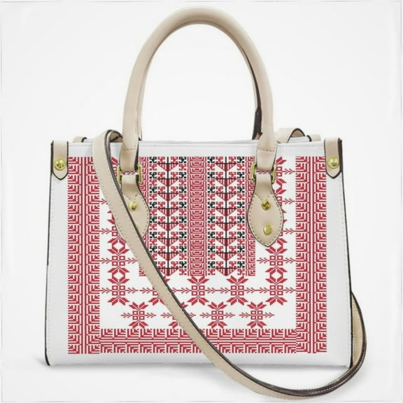 Palestinian Embroidery Cross Body Bags For Women Small Leather Female Handbags Fashion Top-Handle Totes