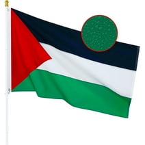 Palestinian Flag 3x5 ft Nylon Palestine National Flag with Brass Grommets Sewn Stripes Indoor and Outdoor Decor