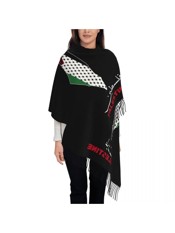 Palestinian Keffiyeh Pattern Women's Tassel Shawl Scarf Fashion Scarf