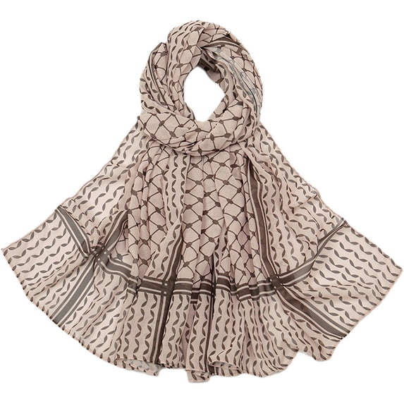 Palestinian Keffiyeh Scarf Printed Chiffon Hijab Shawl Long Hijabs For Woman Muslim Arab Turban Shawls Head Wrap Scarves
