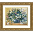 thumbnail image 1 of Paleta, Anna 32x26 Gold Ornate Wood Framed with Double Matting Museum Art Print Titled - Vase with cornflowers, 1 of 4