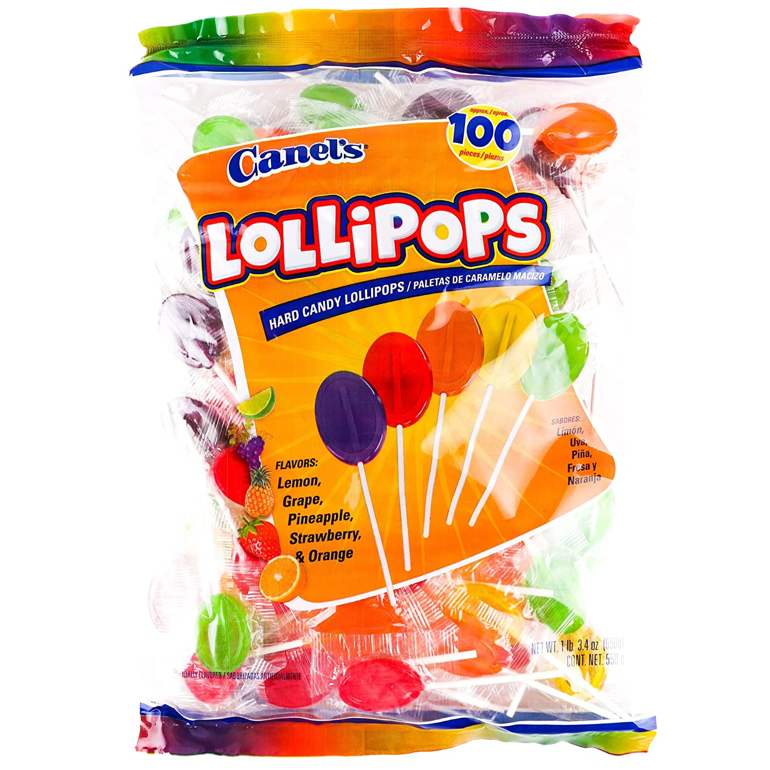 Paletas de Caramelo Macizo Assorted Fruit Flavor Mexican Candy